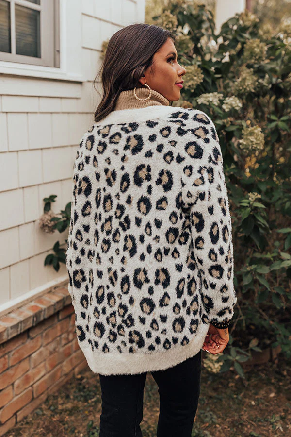 Fawning Over You Ultra Soft Leopard Cardigan In Ivory - Image 4