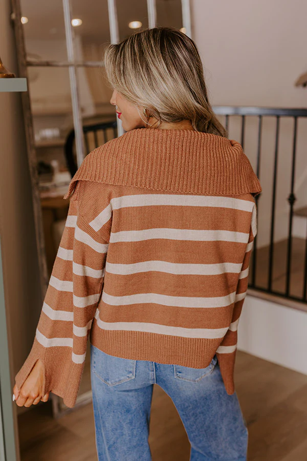 Fill Up Your Cup Stripe Sweater In Iced Mocha - Image 3