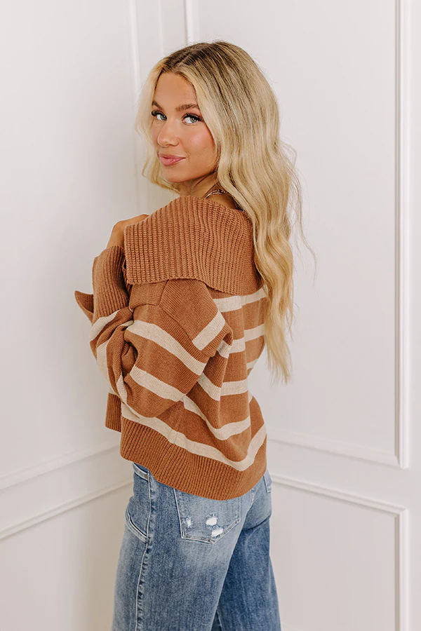 Fill Up Your Cup Stripe Sweater In Iced Mocha - Image 7