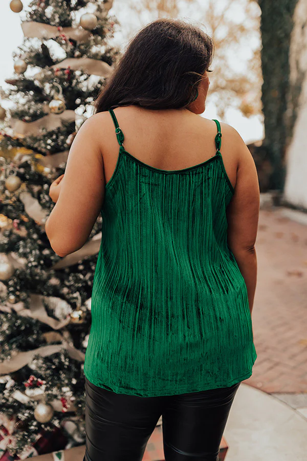 Finding Romance Velvet Tank In Green Curves - Image 6