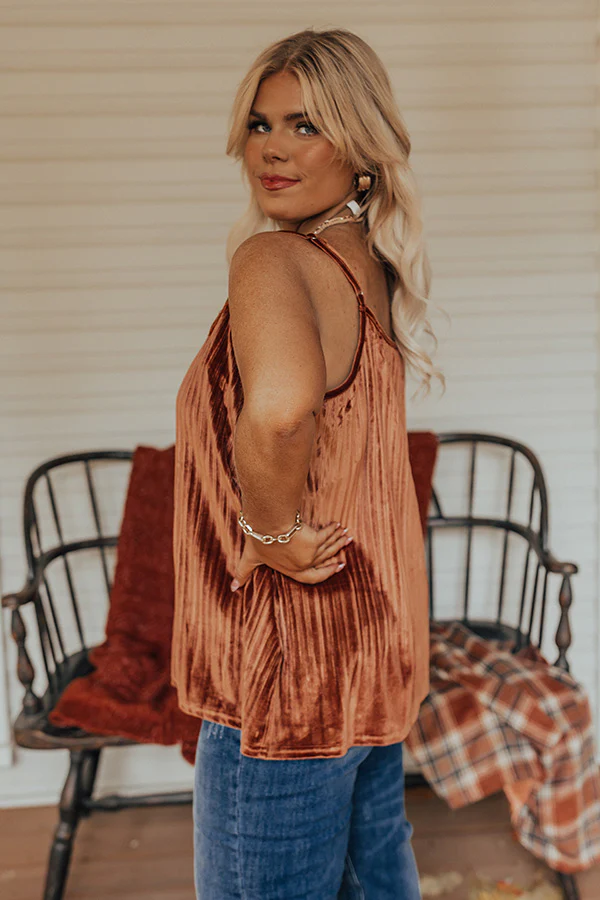 Finding Romance Velvet Tank In Rust Curves - Image 4