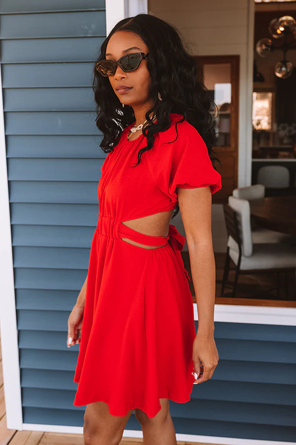 Finest Hour Open Back Dress In Red - Image 3