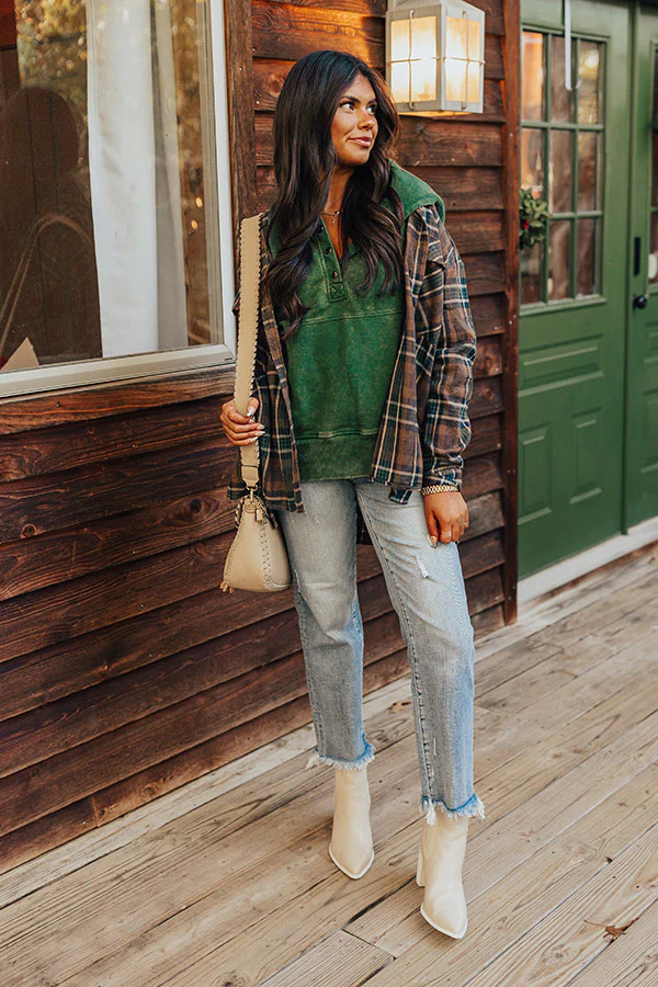 Fireside Comfort Mineral Wash Hoodie In Green - Image 3