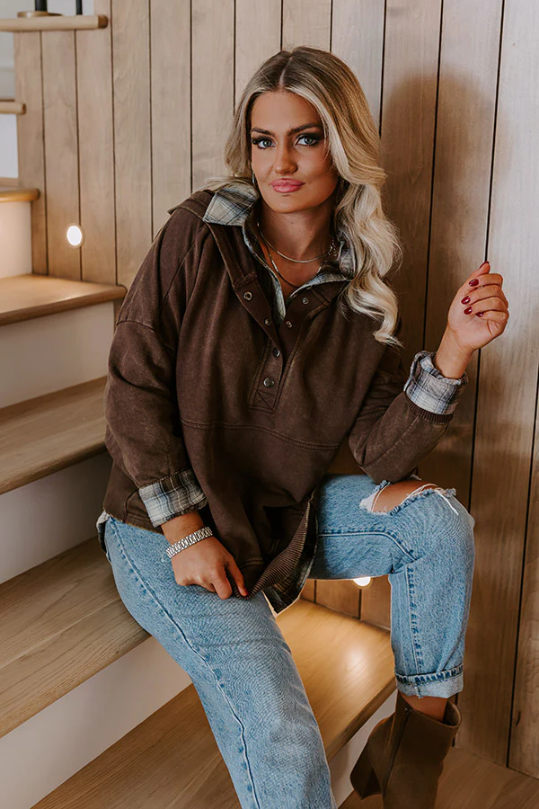 Fireside Comfort Mineral Wash Hoodie In Mocha - Image 5