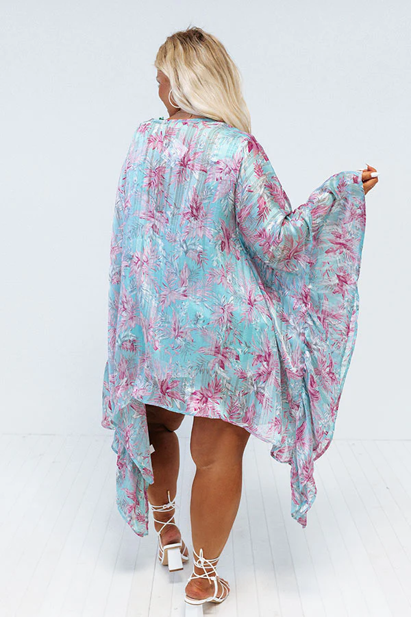 Forgotten Paradise Floral Overlay In Aqua Curves - Image 7