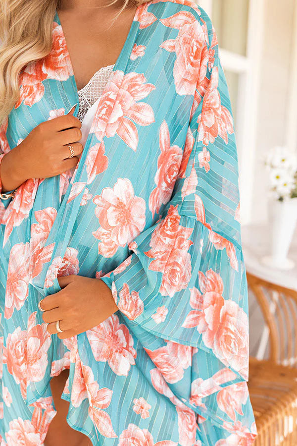 Forgotten Paradise Floral Overlay In Turquoise - Image 8