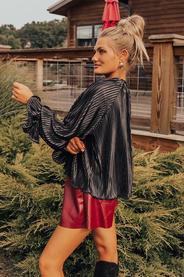 Found Your Love Pleated Top In Black - Image 3