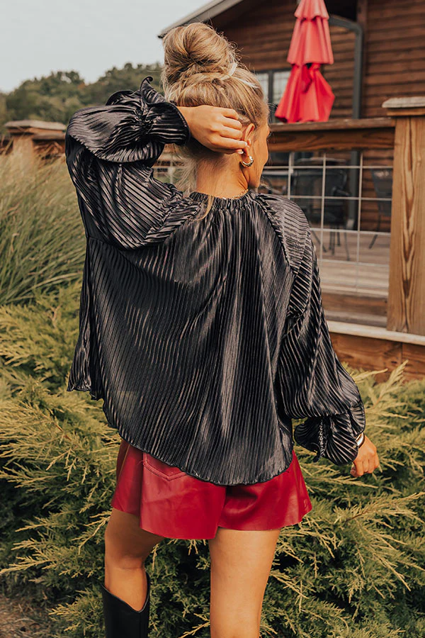 Found Your Love Pleated Top In Black - Image 4
