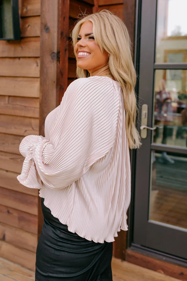 Found Your Love Pleated Top In Champagne Curves - Image 3