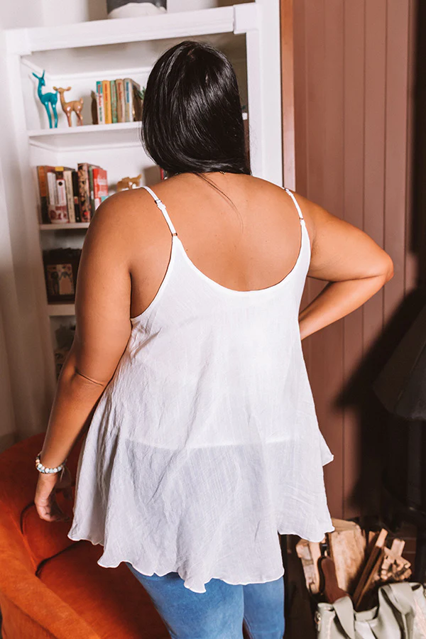 Fresh Air Feeling Shift Tank In White Curves - Image 6