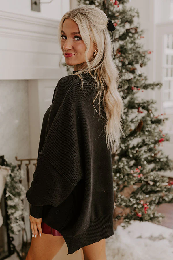Full Of Warmth Tunic Sweater In Black - Image 2