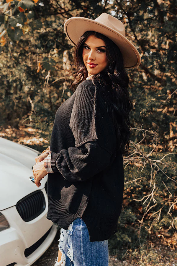 Full Of Warmth Tunic Sweater In Black - Image 8