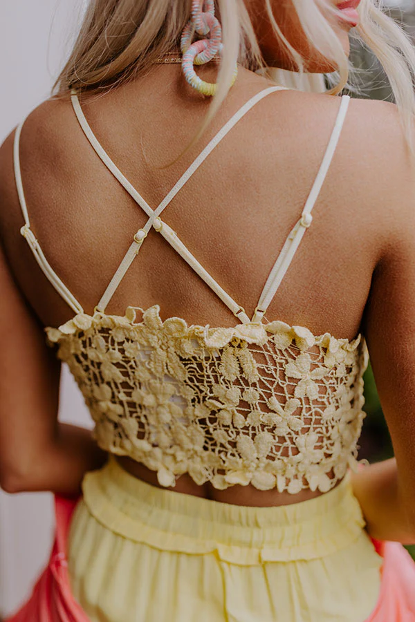 Fun Details Crochet Bralette In Yellow - Image 7