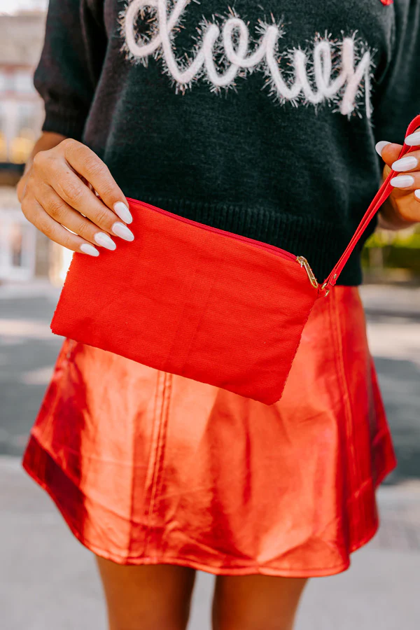 Game Day Beaded Clutch In Crimson - Image 3