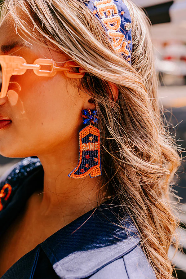 Game Day Down South Earrings In Navy - Image 2