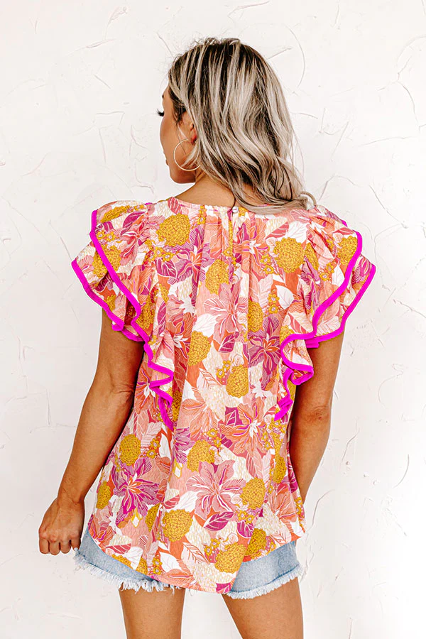 Garden Glory Shift Top In Coral - Image 3