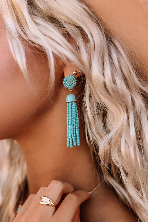 Gatsby Earrings In Aqua - Image 2