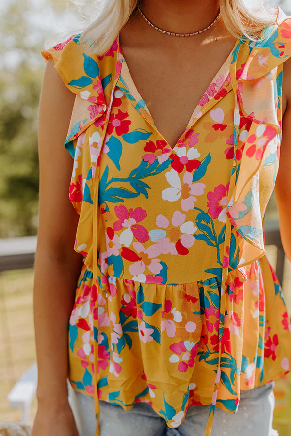 Get The Scoop Floral Ruffle Top - Image 5