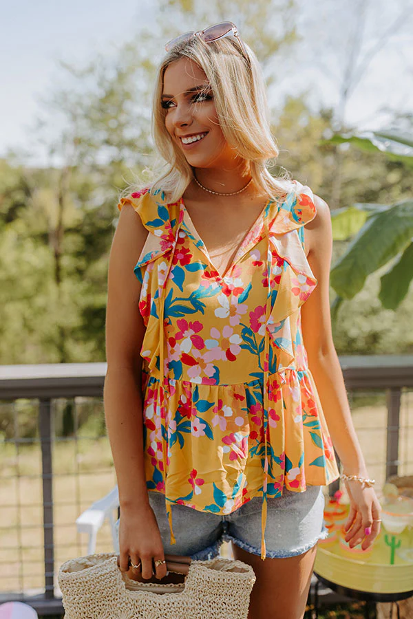 Get The Scoop Floral Ruffle Top - Image 6