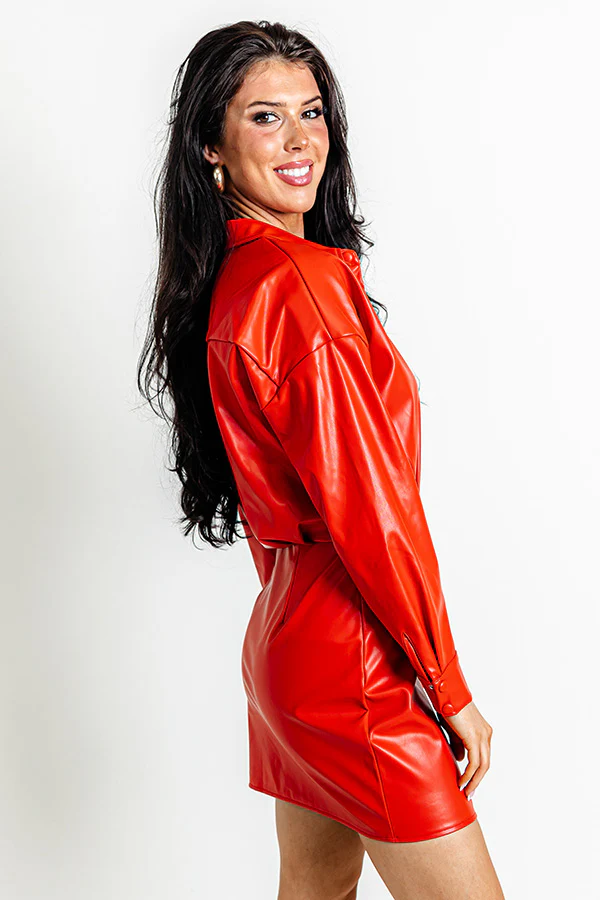 Getaway Car Faux Leather Dress - Image 6