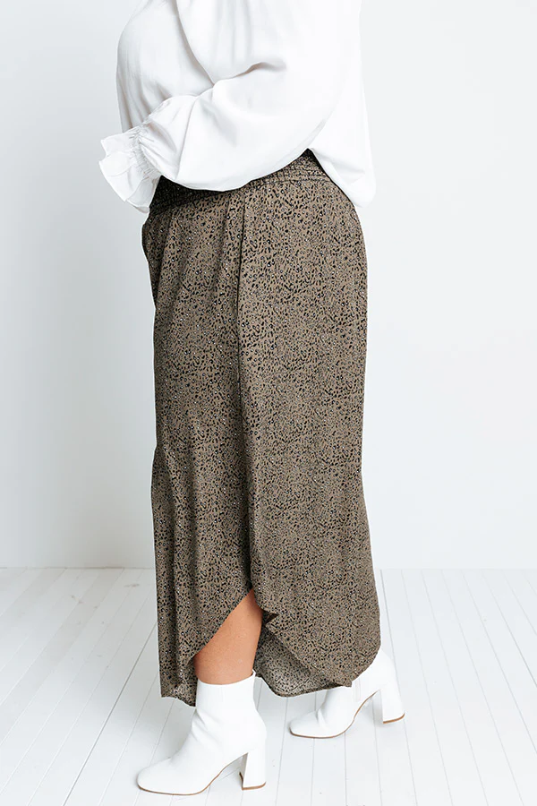 Good Dream Leopard Pants In Army Green Curves - Image 2