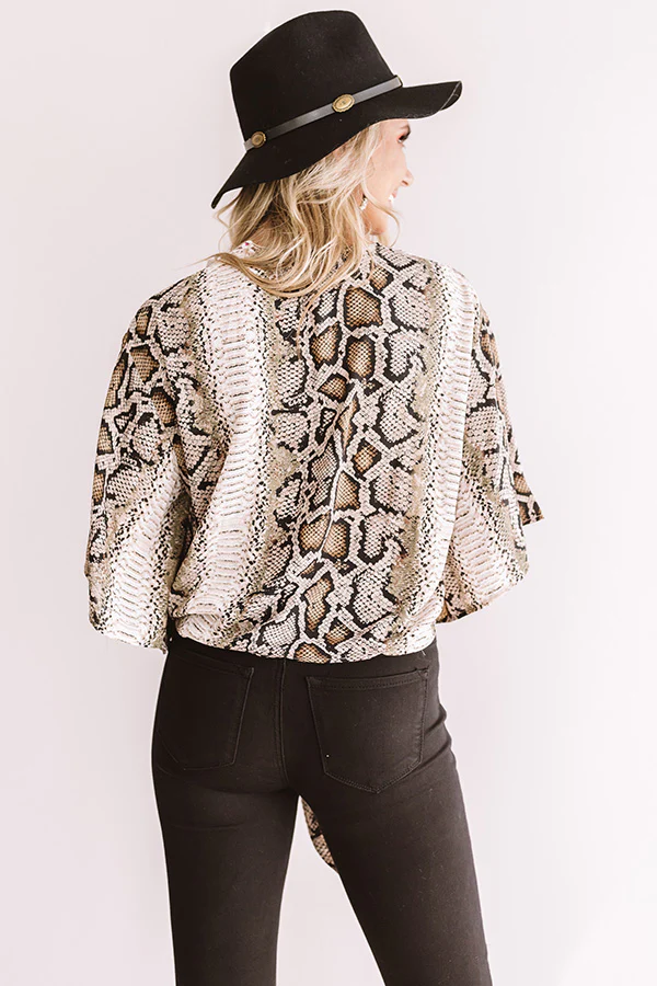 Gorgeous Grand Entrance Snake Print Tie Top - Image 5