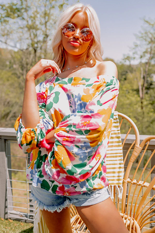 Gramercy Garden Off Shoulder Top in Pink - Image 10