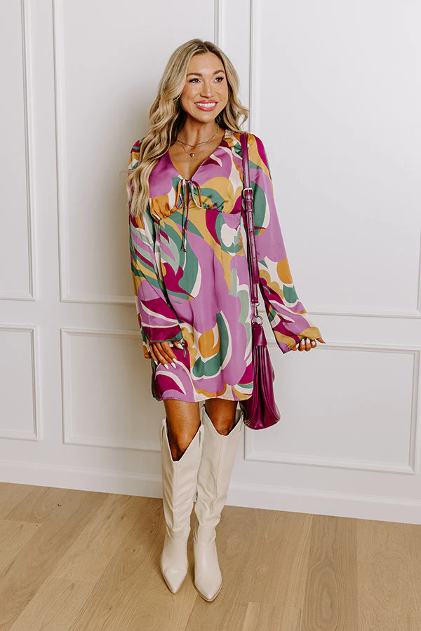 Groovy Mindset Satin Mini Dress - Image 2