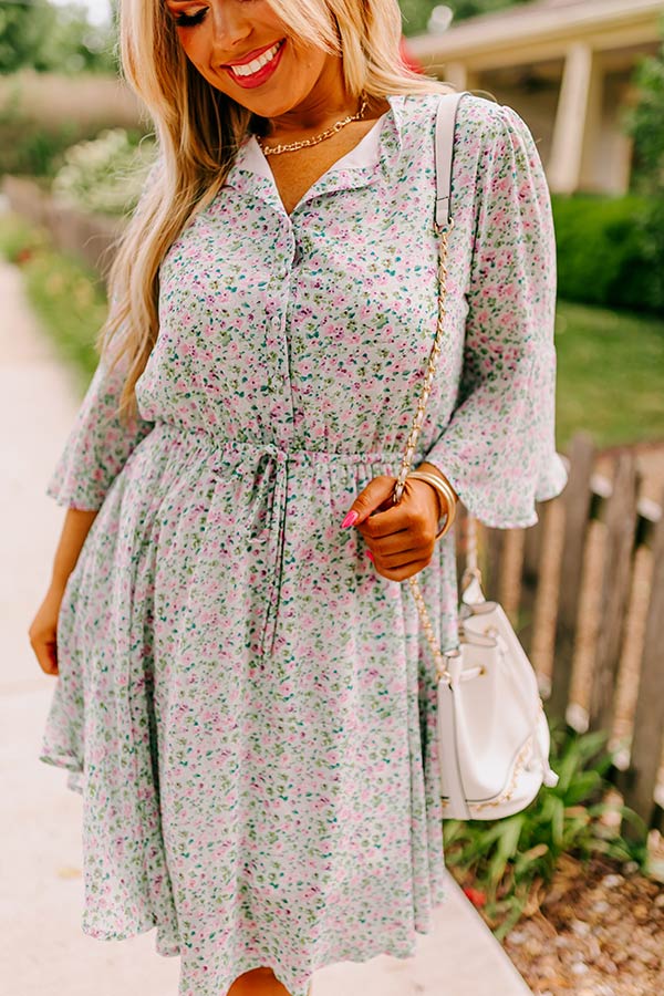 Headed Down Memory Lane Dress In Mint Curves - Image 5