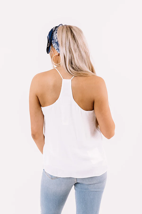 Honolulu Happy Hour Shift Tank In White - Image 4