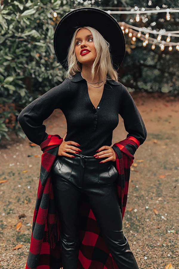 Hot Cocoa And Kisses Bodysuit In Black - Image 8