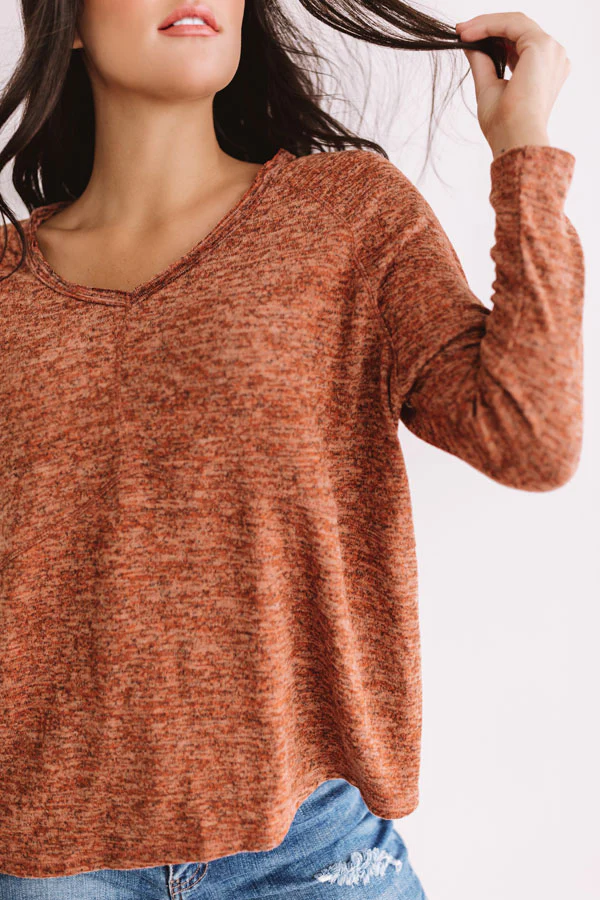 Hot Cocoa On The Hayride Shift Top In Rust - Image 4