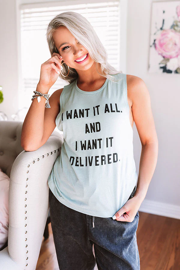 I Want It All Shift Tank in Mint - Image 3