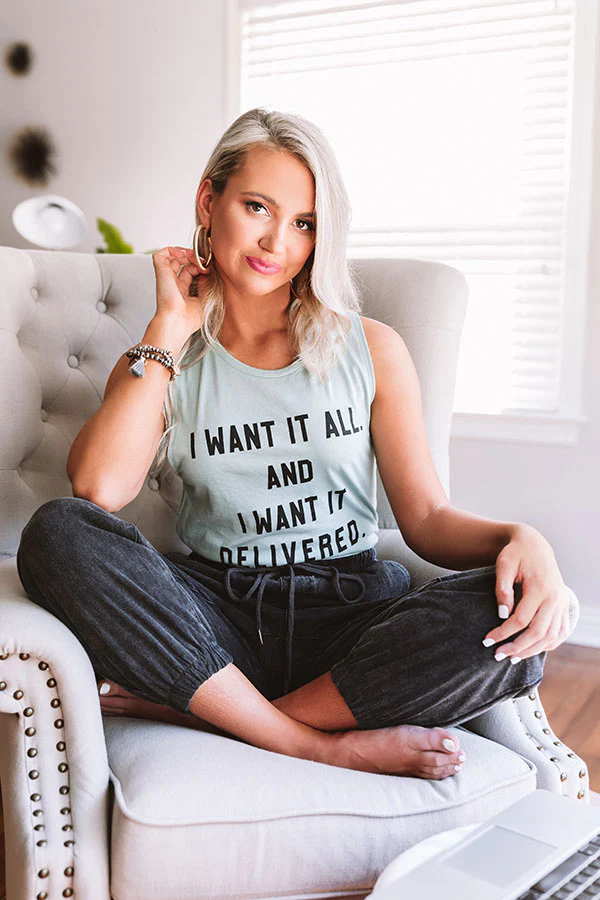 I Want It All Shift Tank in Mint - Image 6