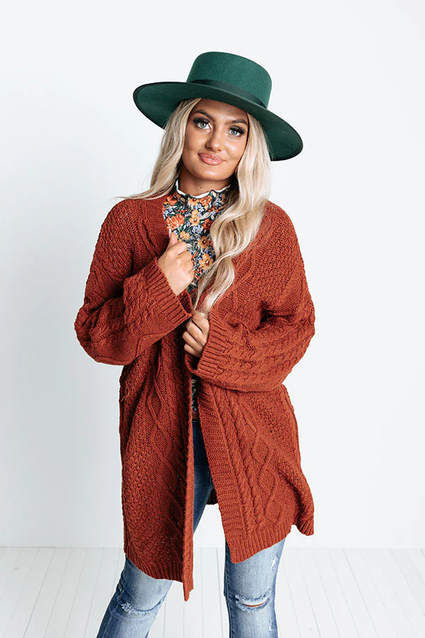 Iced Coffee Life Knit Cardigan In Rust - Image 4