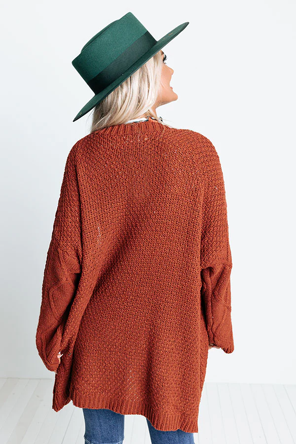 Iced Coffee Life Knit Cardigan In Rust - Image 6