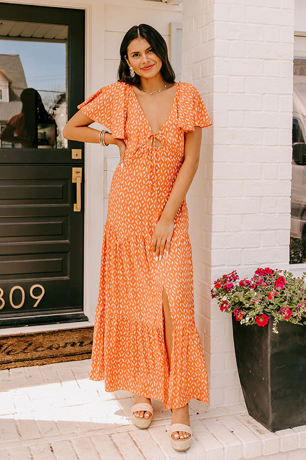 Iconic Crush Cut Out Maxi In Orange - Image 6