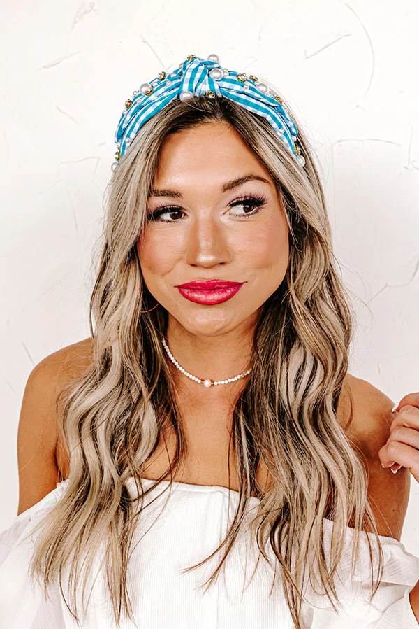 Inspiring Sights Embellished Headband In Blue - Image 2