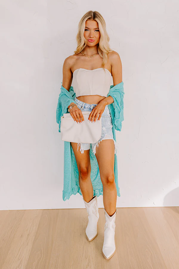 Insta Famous Bustier Crop Top In Light Beige - Image 2