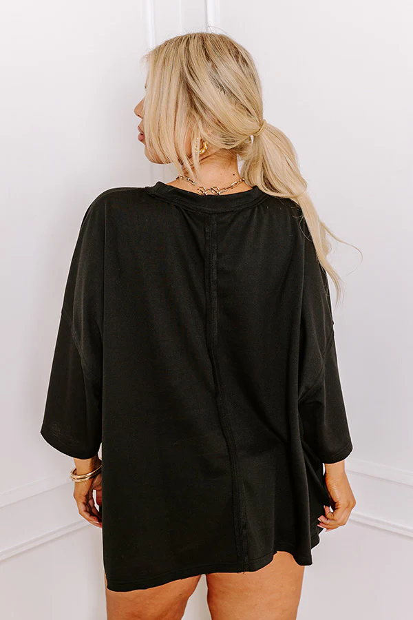 It's a Touch Down Sequin Oversized Tee in Black Curves - Image 5