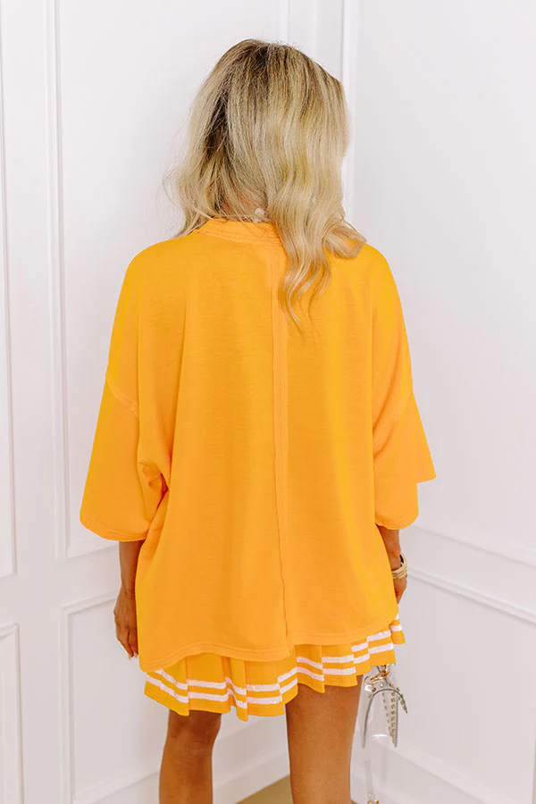 It's a Touch Down Sequin Oversized Tee in Orange - Image 5
