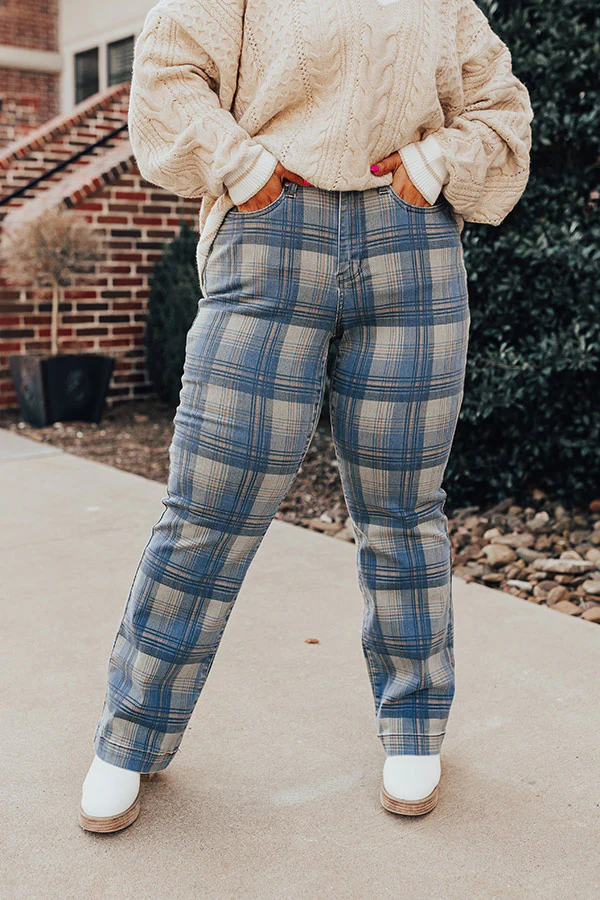 Judy Blue Salute High Waist Plaid Jeans Curves - Image 6