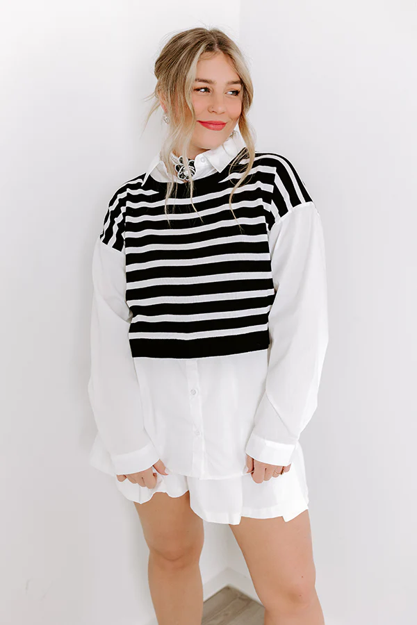 Kaleidoscope Ways Sweater Top In Black - Image 2