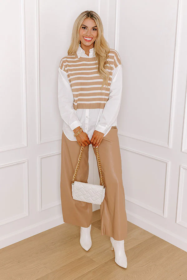 Kaleidoscope Ways Sweater Top In Iced Latte - Image 2