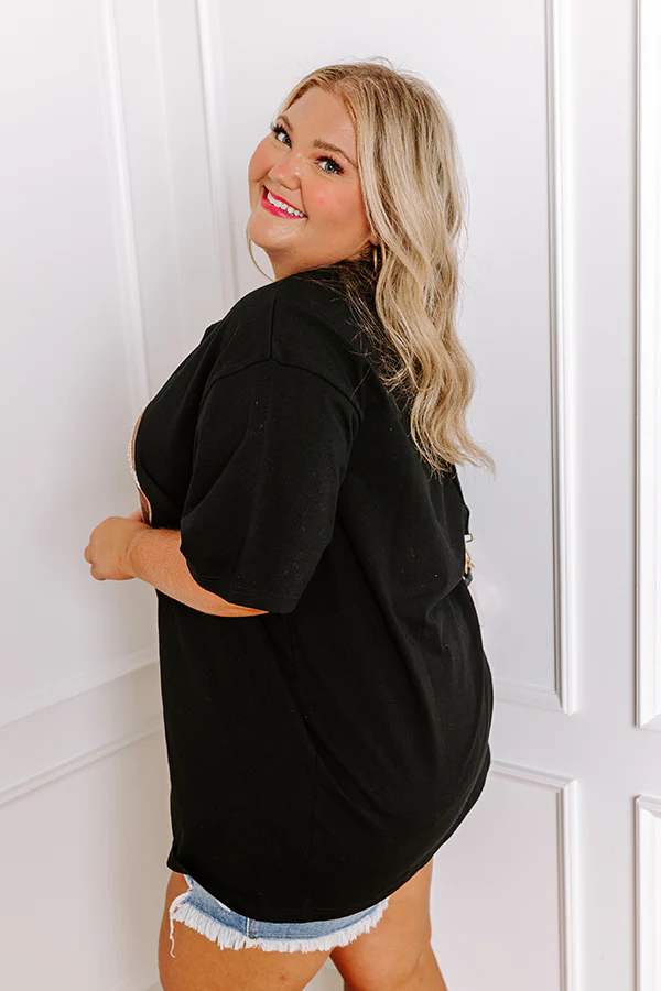 Kickoff Cutie Embroidered Oversized Tee in Black Curves - Image 4