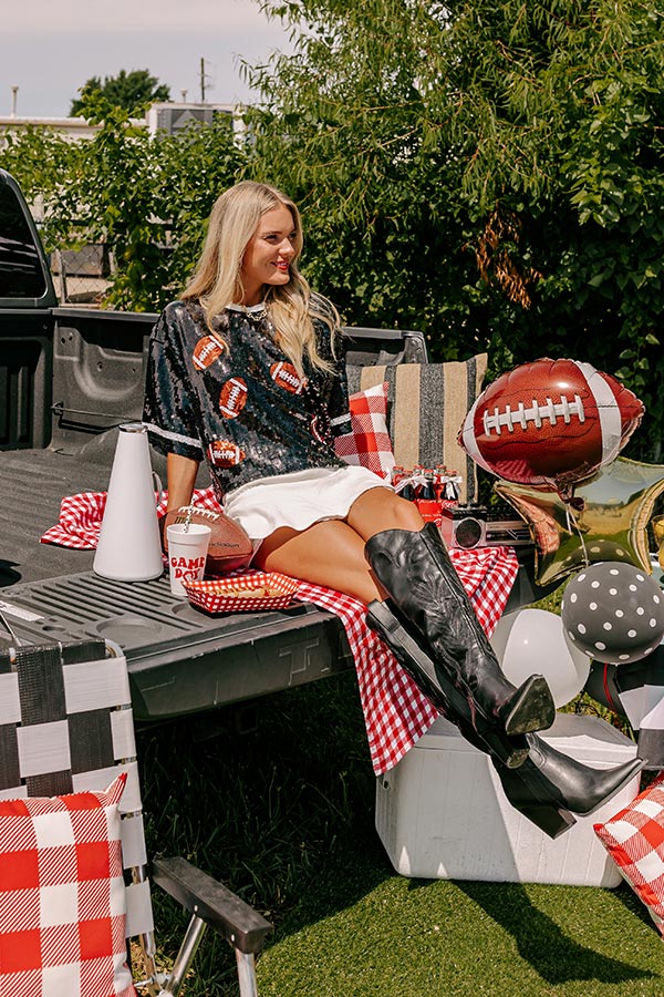 Kickoff Season Sequin Top in Black - Image 2
