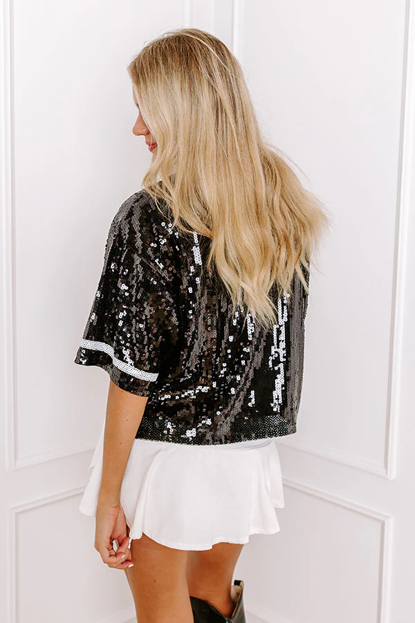Kickoff Season Sequin Top in Black - Image 6
