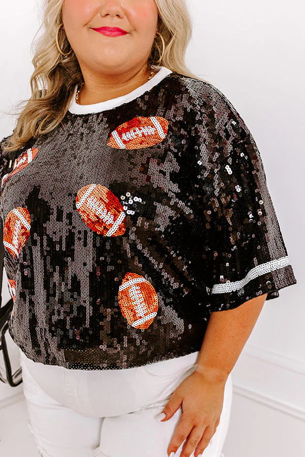 Kickoff Season Sequin Top in Black Curves - Image 7