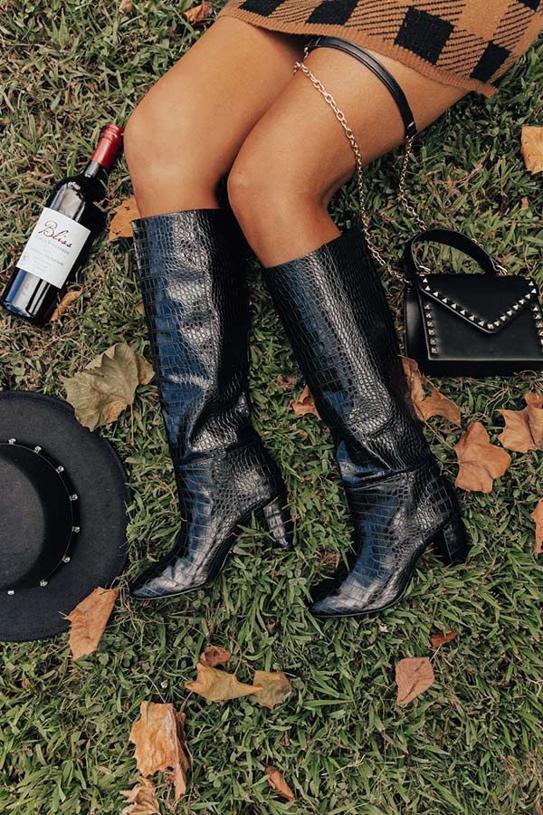 Krafty Faux Leather Boot in Black - Image 3
