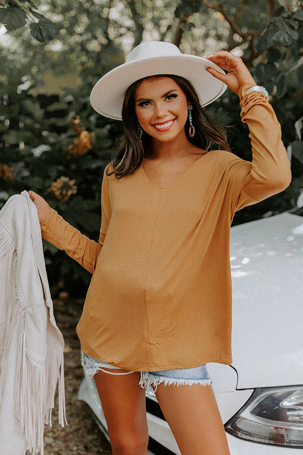 Lean Into Me Shift Top In Camel - Image 6